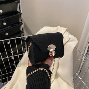 Mini Chain Crossbody Bag Women 2023 Spring Summer New Fashion Simple Casual Lipstick Small Square Bag