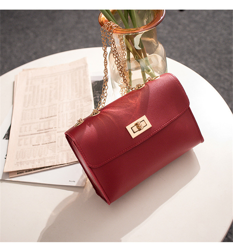 New Women's Small Square Bag Korean Style Chain Crossbody Shoulder Bag - Image 3