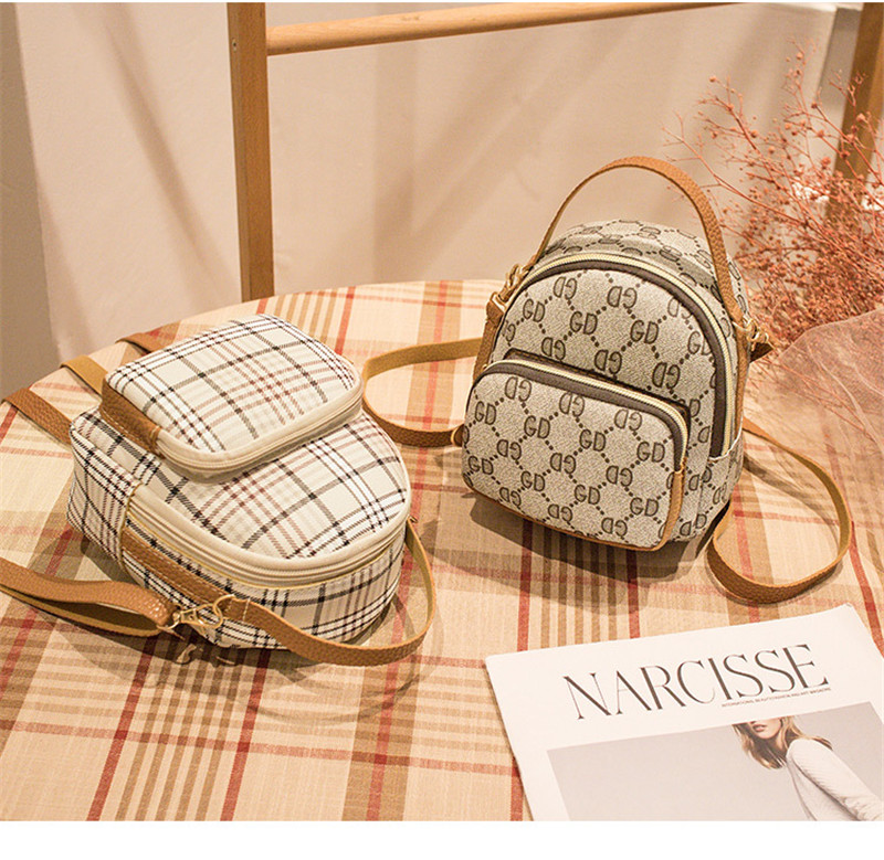 Plaid Letter Print Lucky Flower PU Shoulder Bag Casual Women's Handbag - Image 4