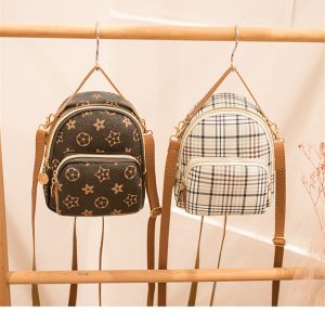Plaid Letter Print Lucky Flower PU Shoulder Bag Casual Women's Handbag