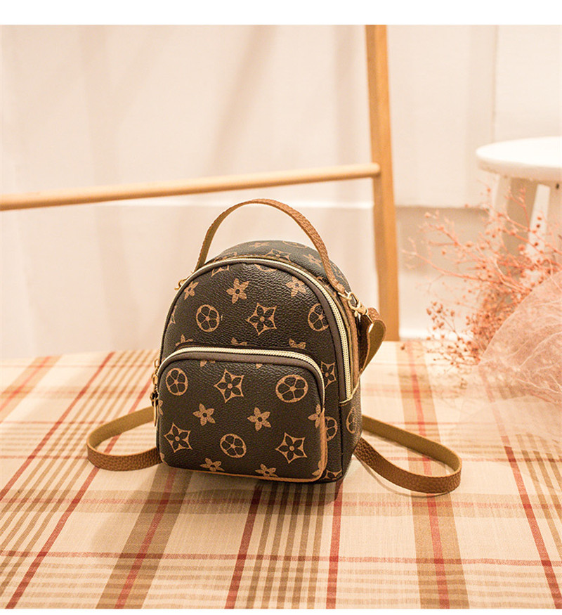 Plaid Letter Print Lucky Flower PU Shoulder Bag Casual Women's Handbag - Image 5