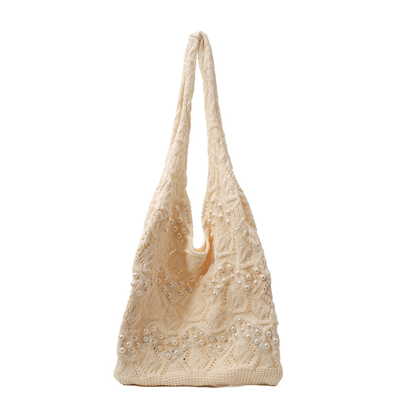 Women's Woven Knit Tote Bag Large Capacity Shoulder Bag for Commute - Image 5