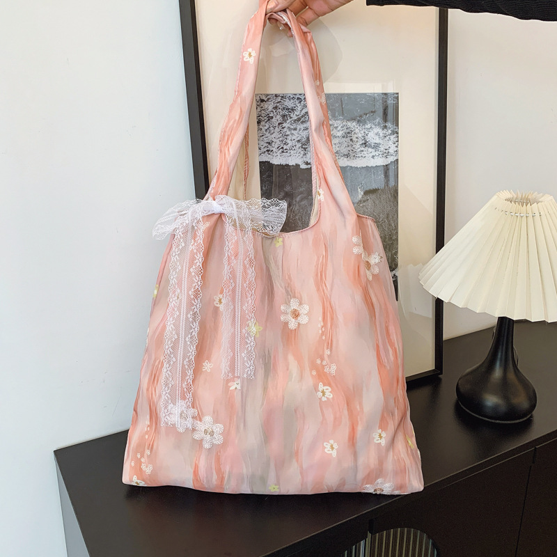 Chinese Style Embroidered Ink Painting Tote Bag for Women - Image 2