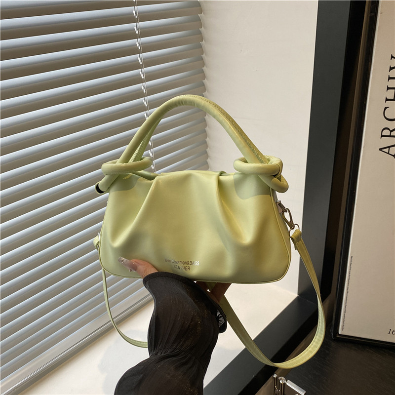 Women's Mini Pleated Crossbody Handbag 2025 Summer Solid Color PU - Image 4
