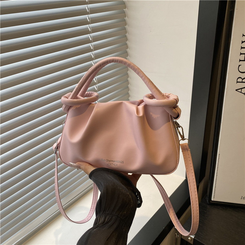 Women's Mini Pleated Crossbody Handbag 2025 Summer Solid Color PU - Image 3