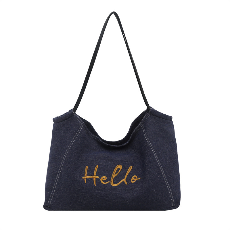 Korean French Style Large Capacity Minimalist Letter Shoulder Handbag for Women - Image 5